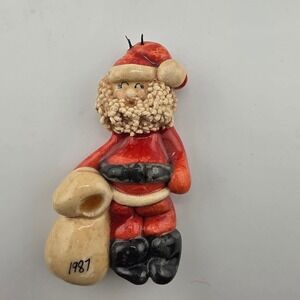Vintage 1987 Santa Claus Figurine Christmas Ornament Holiday Decoration